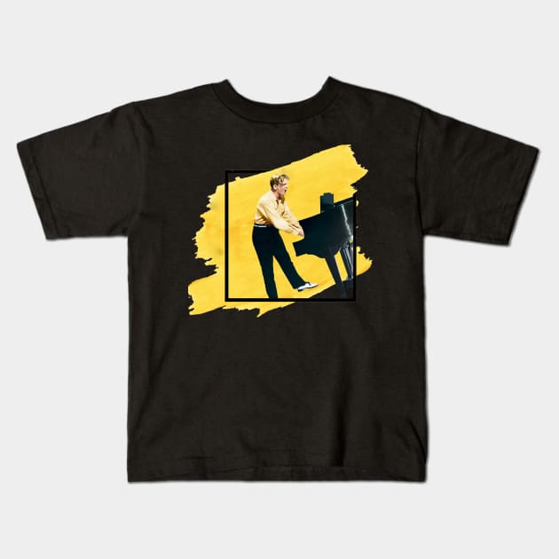 Jerry Lee Lewis-Yellow Paint Kids T-Shirt by Cube2